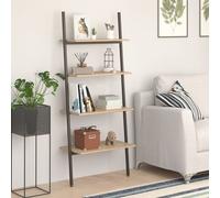 Vidaxl 4-tier Leaning Shelf Light Brown And Black 64X34X150.5 Cm, Brown