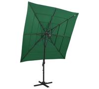 vidaXL 4-Tier Parasol with Aluminium Pole Green 250x250 cm UK HOT