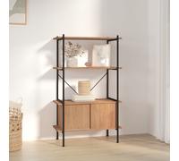 vidaXL 4-Tier Shelving Unit with Cabinet 80x40x130 cm Steel and Engineered Wood