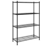 vidaXL 4-Tier Storage Shelf Black 200 kg Workshop Shelving Holder Organiser