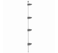 4-Tier Telescopic Shower Corner Shelf Silver Aluminium Wall Rack vidaXL