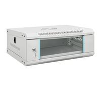 vidaXL 4U Wall Mounted Network Cabinet, Server Rack for Home Office Server Room, Data Cabinet with Glass Door, Computer Equipment, 19" IP20