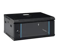 vidaXL Wall-Mounted Network Cabinet 4U 19" Standard Equipment Compatible Black 600x450x285 mm 70 kg