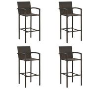 Vidaxl Bar Stools 4 Pcs Brown Poly Rattan