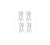 vidaXL 4x Bar Tables with MDF Tabletop White Foldable Bistro Furniture Desk