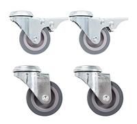 vidaXL 4x Bolt Hole Swivel Casters 35kg Loading Capacity Rubber Furniture Bookshelf Stand Table Drawer Box Bed Cart Trailer Trolley Wheel 50mm