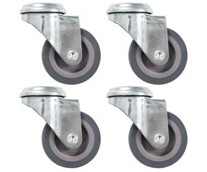 vidaXL 4x Bolt Hole Swivel Casters 50mm Rubber Drawer Box Bed Trolley Wheel