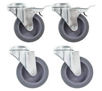 vidaXL 4x Bolt Hole Swivel Casters 75mm Rubber Drawer Box Bed Trolley Wheel