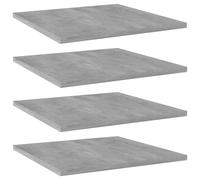 vidaXL 4x Bookshelf Boards Concrete Grey Chipboard Extra Shelves Bookcse Board