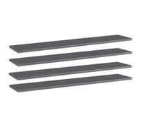 vidaXL 4x Bookshelf Boards High Gloss Grey Engineered Wood Bookcase Panel