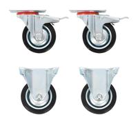 vidaXL 4x Casters 75mm Heavy Duty Wheels Trolley Furniture Handing Accessory