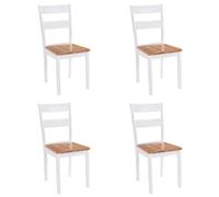 vidaXL 4x Dining Chairs Rubberwood White Living Room Kitchen Furniture Seat