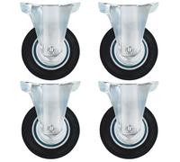 vidaXL 4x Fixed Casters 100mm Heavy Duty Wheels Trolley Furniture Handing