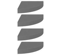 Vidaxl Floating Corner Shelves 4 Pcs High Gloss Grey 25X25X3.8 Cm Mdf