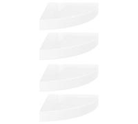 Vidaxl Floating Corner Shelves 4 Pcs High Gloss White 25X25X3.8 Cm Mdf