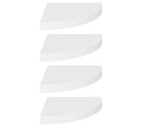 vidaXL 4x Floating Corner Shelves White MDF Display Unit Bookcase Shelving