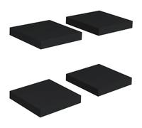 vidaXL 4x Floating Wall Shelves Black MDF Display Ledge Hanging CD Rack Board
