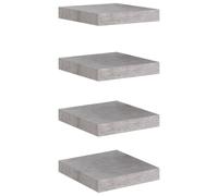 vidaXL 4x Floating Wall Shelves Concrete Grey MDF Bookcase Wall Board CD Rack