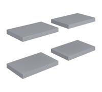 vidaXL 4x Floating Wall Shelves Grey 40x23x3.8 cm MDF Display Bookcase Ledge