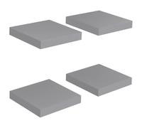 vidaXL Floating Wall Shelves 4 pcs Grey 23x23.5x3.8 cm MDF UK NEW