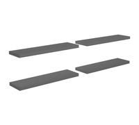 vidaXL Floating Wall Shelves - Set of 4 - High Gloss Grey - Durable Honeycomb MDF & Metal Frame - Easy to Install - Perfect for Home Decor and Storage - 90x23.5x3.8 cm
