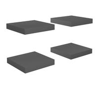 vidaXL 4x Floating Wall Shelves High Gloss Grey MDF Bookcase Display Storage