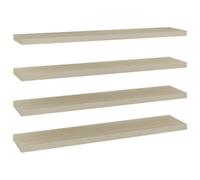 vidaXL 4x Floating Wall Shelves Oak 120x23.5x3.8 cm MDF Display Hanging Rack