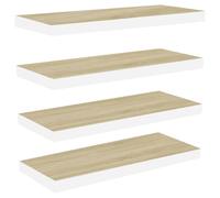 Vidaxl Floating Wall Shelves 4 Pcs Oak And White 80X23.5X3.8 Cm Mdf