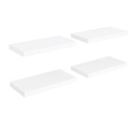 vidaXL 4x Floating Wall Shelves White 50x23x3.8 cm MDF Display Bookcase Ledge