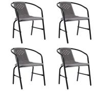 Garden Chairs 2 Pcs Plastic Rattan And Steel 110 Kg