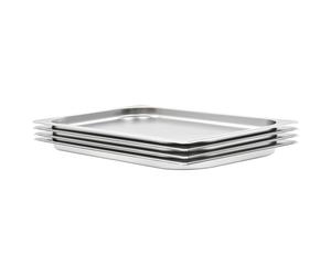 vidaXL 4x Gastronorm Containers GN 1/1 20mm Stainless Steel Stackable Tray Pan