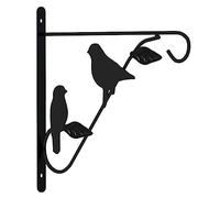vidaXL Black Steel Hanging Basket Brackets - Durable, Versatile Hangings for Garden Decor - Includes Manual, Hooks, Plugs - 29.5 x 26 cm