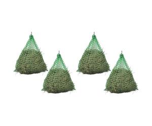 vidaXL 4x Hay Nets Weather Resistant Finely-woven Meshes Animal Husbandry Horses