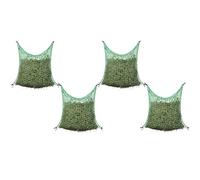 vidaXL Sturdy Polypropylene Hay Nets, 4 pcs Set - Square Green Nets for Horses - 0.9 x 1.5m - Weather Resistant with Minimal Waste