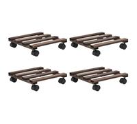 vidaXL Plant Rollers 4 pcs Cedar Wood 25x25 cm UK HOT