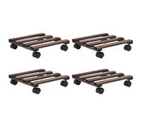 Vidaxl Plant Rollers 4 Pcs Cedar Wood 25X25 Cm