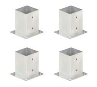 vidaXL 4x Post Anchor Galvanised Metal 101mm Fence Barrier Square Support Base