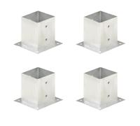 vidaXL 4x Post Anchor Galvanised Metal 121mm Fence Barrier Square Support Base