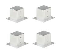 vidaXL 4x Post Anchor Galvanised Metal 141mm Fence Barrier Square Support Base