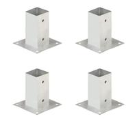 vidaXL 4x Post Anchor Galvanised Metal 71mm Fence Barrier Square Support Base