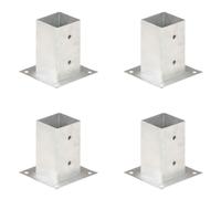vidaXL 4x Post Anchor Galvanised Metal 81mm Fence Barrier Square Support Base