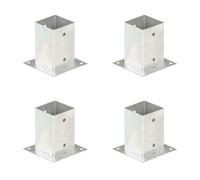 vidaXL 4x Post Anchor Galvanised Metal 91mm Fence Barrier Square Support Base
