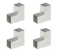 vidaXL 4x Post Connectors L Shape Galvanised Metal 91x91mm Wood Beams Support