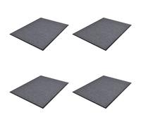 vidaXL 4x PVC Door Mats Indoor Use Non-skid Safety Mat Grey Front Door Mat