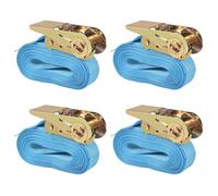 vidaXL 4x Ratchet Tie Down Straps 0.8 Tonnes 6mx25mm Blue Professional Tool