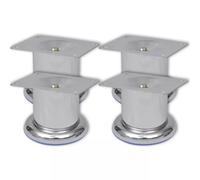 vidaXL 4x Round Sofa Legs Chrome 60mm Seat Base Replacement Part Accessory