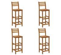 vidaXL Bar Stools 4 pcs Solid Acacia Wood, Brown