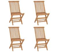 vidaXL 4x Solid Teak Wood Folding Garden Chairs Outdoor Seating Furniture