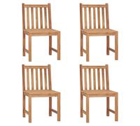 vidaXL 4x Solid Teak Wood Garden Chairs Outdoor Furniture Garden Seating