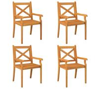 vidaXL 4x Solid Wood Acacia Outdoor Dining Chairs Patio Furniture Dining Seat Re